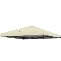 3x3m Gazebo Tältöverdrag, Oxfordmaterial, Vattentålig, Dubbel Täckdesign,3m * 3m, ny Enkel Beige