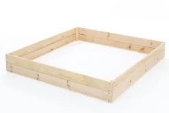 120x120x18 cm Hållbar Fyrkantig Trädgårdsbädd med Markduk för Självhushållning