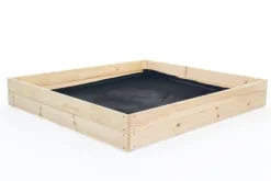 120x120x18 cm Hållbar Fyrkantig Trädgårdsbädd med Markduk för Självhushållning