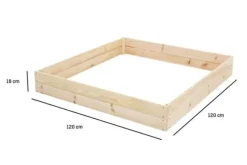 120x120x18 cm Hållbar Fyrkantig Trädgårdsbädd med Markduk för Självhushållning