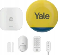 Yale Zestaw startowy inteligentnego alarmu 6 elementów - Centralka, Syrena, Klawiatura, Pilot, Czujnik ruchu, Czujnik okno/drzwi