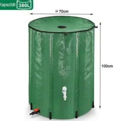 YUENFONG hopfällbar regnvattentank 380L vattenuppsamlare PVC-tank - Samlar vatten miljövänligt