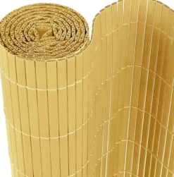 YUENFONG PVC Privacy Screen för trädgård, balkong och terrass, väderbeständig, Bambus, 120x300cm