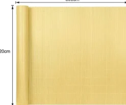 YUENFONG PVC Privacy Screen för trädgård, balkong och terrass, väderbeständig, Bambus, 120x300cm