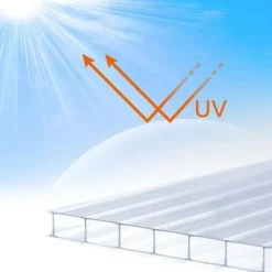 YUNGFONG 14st bikakepolykarbonat, polykarbonatskivor, stötsäkra flerväggslakan, lämplig för växthus och trädgårdar