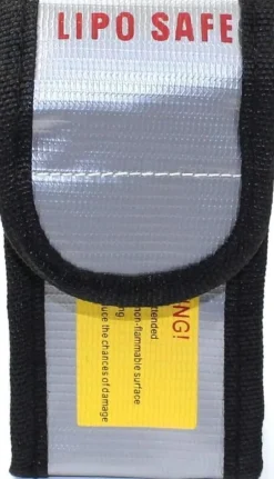 Yunique - Säkerhetsväska för Lipo-batterier, 1 st, flamskyddsmedel och anti-explosionsmaterial, mått 64X50x95 mm - Skyddsfodral för RC